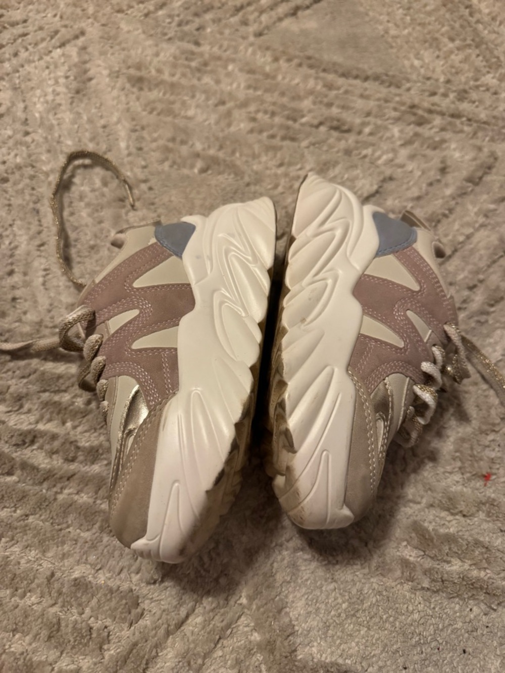Steve Madden Kids White and Mauve Chunky Sneakers size 11